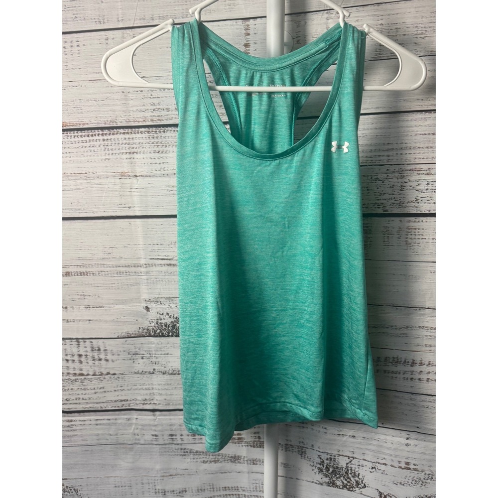Under Armour HeatGear Tank‎ Top Racerback Athletic Sleeveless Teal Small